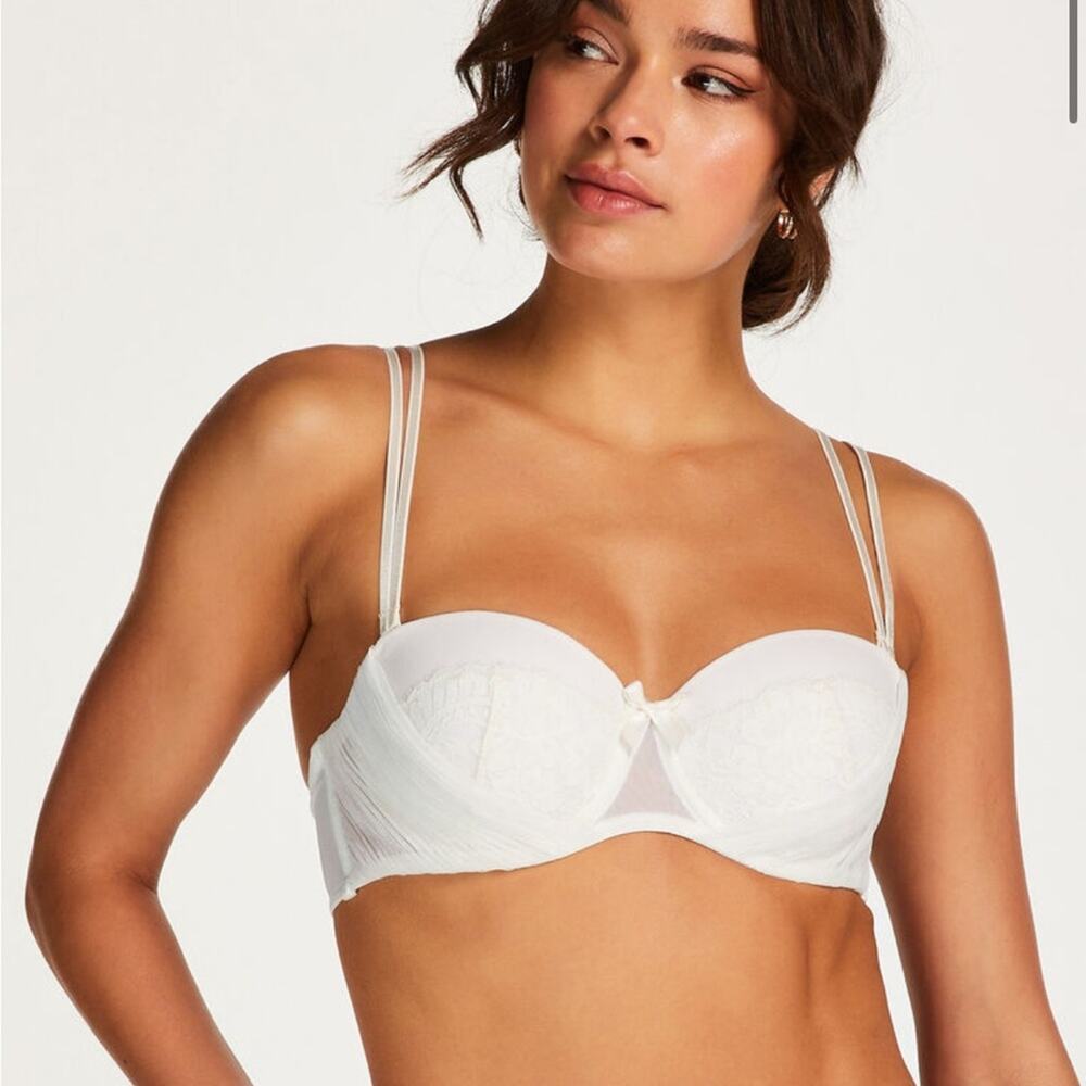 NWOT Hunkemoller Catrin Padded Strapless Underwired Bra – White 34DD/E